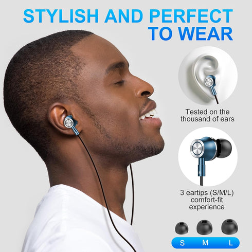 USB C Wired Earbuds, in Ear Earphones USB Type C Headphones for Laptop with Microphone, Magnetic Noise Canceling Headset Compatible for PC iPad Pr...