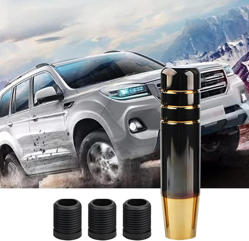 1 PC Car Gear Shift Head, 5.11" Alloy Anti-Slip Gear Shift Knob with M8/M10/M12 Adapter, Modified Decorative Accessories, for Most Automatic Manua...