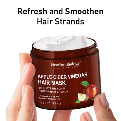 New York Biology Apple Cider Vinegar Hair Mask for Dry Hair and Scalp - Moisturizing and Deep Conditioning Hair Mask for Damaged Hair with Shea Bu...