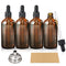 AOZITA 4 Pack, 100ml Dark Amber Dropper Bottles with 1 Funnels & 4 Labels - 3.4oz Brown Glass Tincture Bottles with Eye Droppers for Essential Oil...