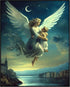 Posterizer 1 pcs-flying angel carrying a child-spiritual ethereal art work 3-Fantasy & Fiction Art Gift for Art Lovers Living Room Bedroom Decor- ...