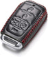Vitodeco Genuine Leather Smart Key Fob Case Cover Protector Compatible with RAM 1500, RAM 2500, RAM 3500 2019-2025 (5-Button with Tailgate, Black/...