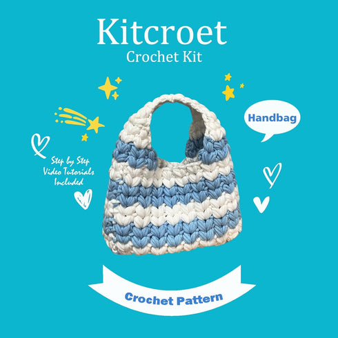 Kitcroet Crochet Kit for Beginners Crochet Bag Kit for Adults with Step by Step Video Tutorials DIY Crochet Starter Knitting Supplies, Hangbag...