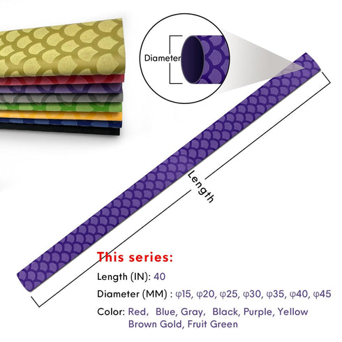 Accering Fishscale Pattern Fishing Rod Grip Wrap, Heat Shrink Grip Tubing, Fishing Rod Handle Shrink Wrap (?45mm, L3.3ft, Blue)...