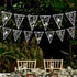 Cheerland 4 Pcs White Floral Lace Pennant Banner Triangle Bunting Garland Wedding Decoration Bridal Shower Decorations Anniversary Baby Baptisim D...