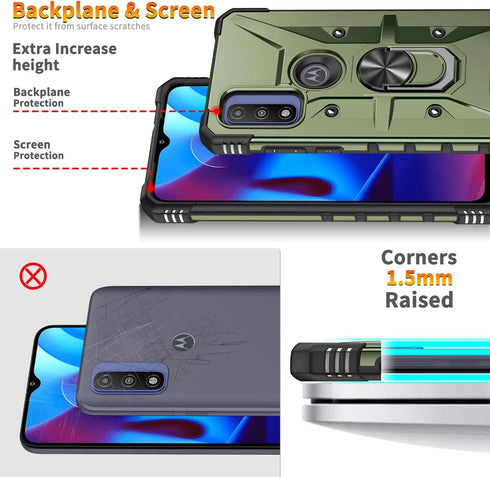 Case for Moto G Power 2022 Case G Pure Case Military Grade Drop Case with Kickstand Metel Ring Magnetic Holder Shockproof Protective for Motorola ...