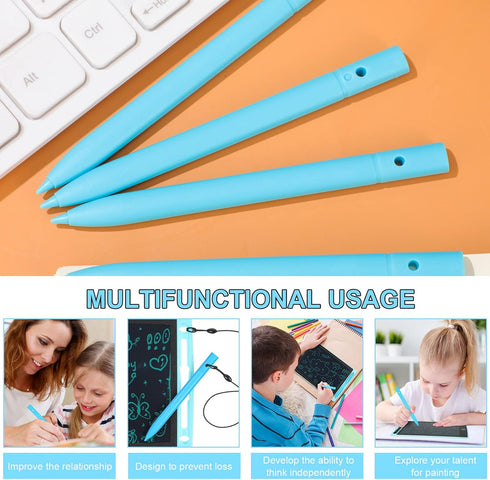 4.5 Inch Replacement Stylus Drawing Pen 4 Pieces Toddler Drawing Tablet Pens Kids' Electronics Pens with 4 Hanging Rope for LCD Writing Tablet (Bl...