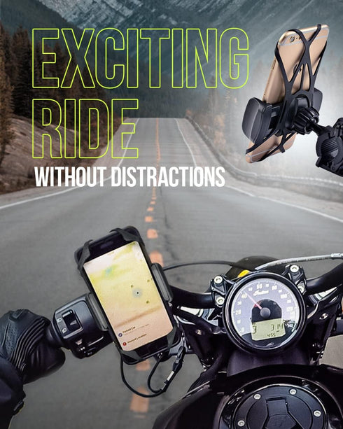 Bike & Motorcycle Phone Mount - for iPhone 14 Pro (13, 12, SE, Plus/Max), Galaxy s22 or Any Cell Phone - Universal Handlebar Holder for ATV, Bicyc...