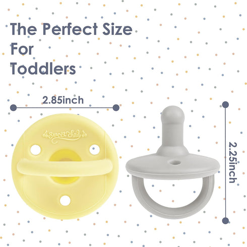 Sweet Child Pacifiers 0-18 Months, Set of 6 Ultra-Light Silicone Binkies with Collapsible Handle & 3 Air Holes for Added Safety, Best Newborn Paci...