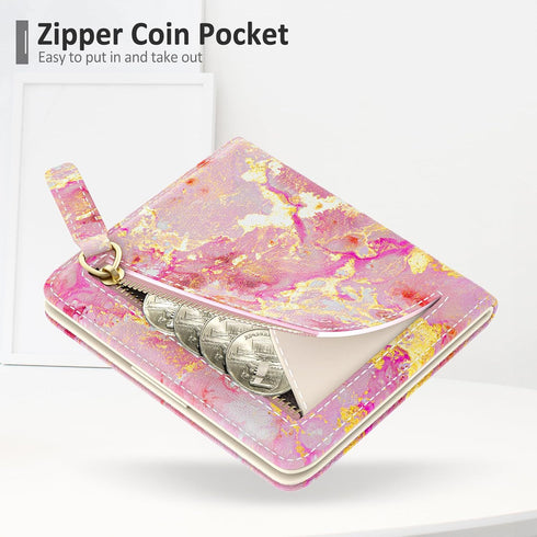 Nipichsha Womens Wallet, Small Slim RFID Credit Card Wallet for Women, Leather Compact Bifold Wallet with Zipper Coin Pocket, Cute Card Holder Wal...
