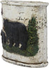 Ebros Wildlife Rustic Black Bear in Pine Trees Forest Bathroom Accent Resin Figurine Accessories with Birch Wood Finish Western Country Cabin Lodg...