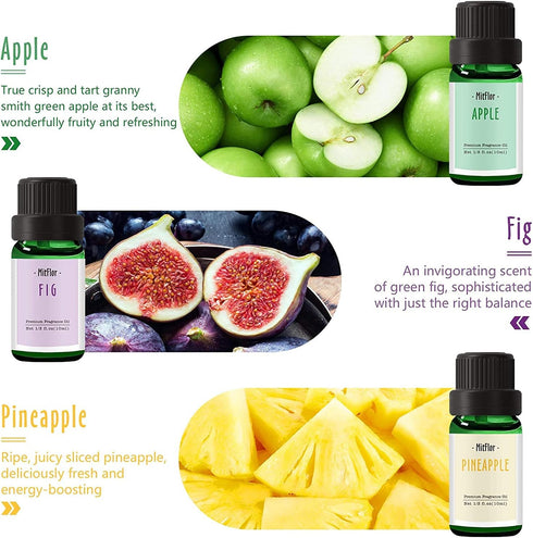 Fruit Essential Oils, MitFlor Premium Fragrance Oil for Candle Soap Making, 6x10ml, Summer Refreshing Diffuser Oil Scents, Guava, Strawberry, Pass...