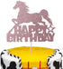Anxdh horse happy birthday cake topper rose gold glitter horse birthday party decoration...