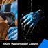 100% Waterproof Gloves for Men and Women, Winter Work Gloves for Cold Weather, Touchsreen, Thermal Insulated Freezer Gloves, With Grip, Blue, Medi...