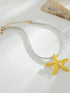 Dcfywl731 Starfish Necklace Seashell Necklace for Women Gold Beach Charm Necklace Trendy Layered Shell Conch Necklace Summer Surfer Neclace Beach ...