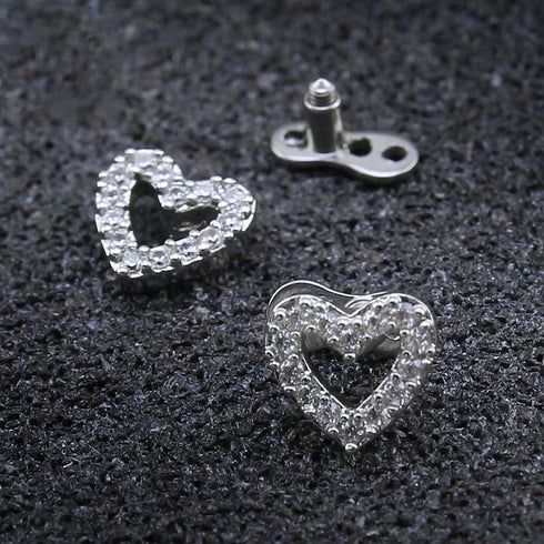 2Pcs 14G Cubic Zirconia Dermal Anchor Tops and Base Surgical Steel Dainty Crystal Microdermals Body Piercings Studs Punk Personalized Jewelry Gift...