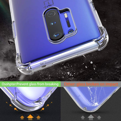 Osophter for Oneplus 8 Pro Case - Clear Transparent TPU Shock-Absorption Flexible Cell Phone Cover...