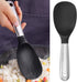Rice Spoon, Silicone Rice Paddle Nonstick Rice Serving Spoon Stainless Steel Heat-Resistant Pan Cooking Utensil Rice Scoop with Hanging Hole for R...