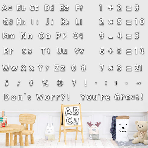 266 Pcs Bulletin Board Letters White & Black Letters Combo Pack Set White & Black Letter and Number Accents for Kids Bulletin Board Display Home S...
