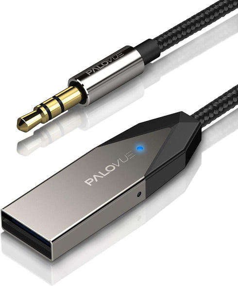 PALOVUE aptX Bluetooth 5.0 Receiver with Qualcomm CSR Wireless Car Kit for Music Streaming and Hands-Free Calling for Car Home Stereo with 3.5mm A...