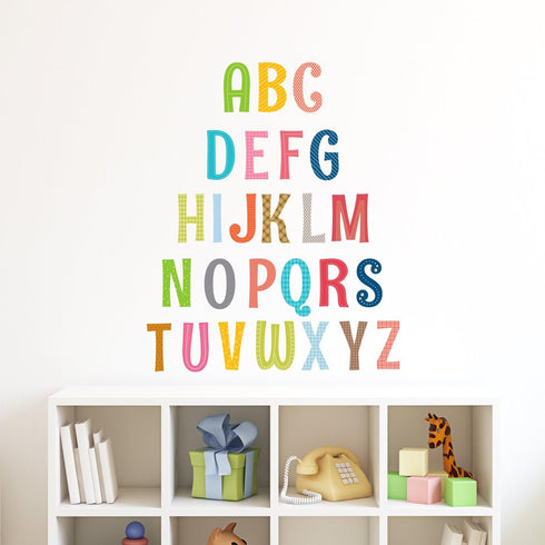 DECOWALL DS8-1701A Uppercase Alphabet ABC Letter Kids Wall Stickers Wall Decals Peel and Stick Removable Wall Stickers for Kids Nursery Bedroom Li...