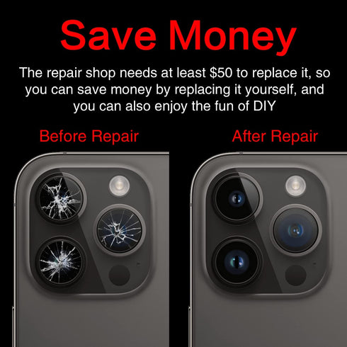 ASDAWN Back Rear Camera Lens Glass Replacement for iPhone 14 Pro Max 6.7 Inches with Pre-Installed Adhesive, ASDAWN Back camera Lens Glass kit wit...
