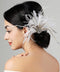 Bridal 1920s Flapper Feather Hair Clip Pin Crystal White Feather Roaring 20s Headpiece Prom Party Festival Hair Jewelry for Women...