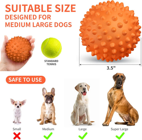 Apasiri Dog Balls for Aggressive Chewers, Dog Toys for Aggressive Chewers, Squeaky Balls for Dogs, Dog Balls, Dog Toys for Aggressive Chewers Larg...