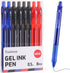 Black Gel Pens, 8 Pcs Retractable Fine Point 0.5mm Rollerball Red Pens for Smooth Writing Black Red Blue Ink for Women Men Journaling School and O...