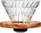 Hario VDGR-02-OV V60 Heat Resistant Glass, Permeable, Coffee Dripper, Olive Wood, 02, Coffee Drip, For 1 to 4 Cups...