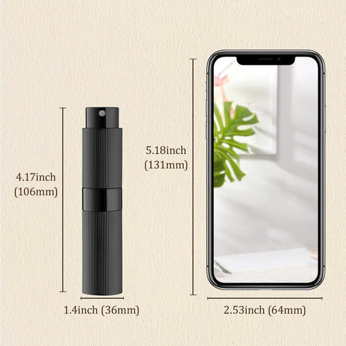 LISAPACK 8ml Stripe Perfume Atomizer Spray Bottle, 3pcs Travel Cologne Sprayer Refillable, Empty Mini Portable Perfume Dispenser (Black, Silver, B...