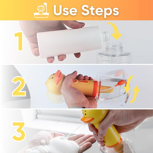 Electric Dog Shampoo Dispenser Dog Shampoo Sprayer Duck Shampoo Foamer for Pet, Foaming Soap Dispenser for Bathtub, Kitchen Sink Cleaning...