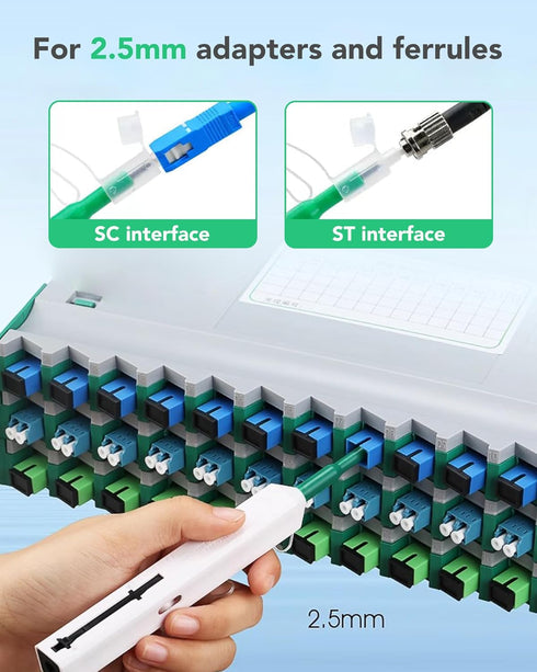 Fiber Optic Cleaning Pen, One Click Fiber Cleaner Pen, SC/FC/ST 2.5mm Ferrule Connectors Fiber Cleaner Over 800 Times with Added Protection Case...
