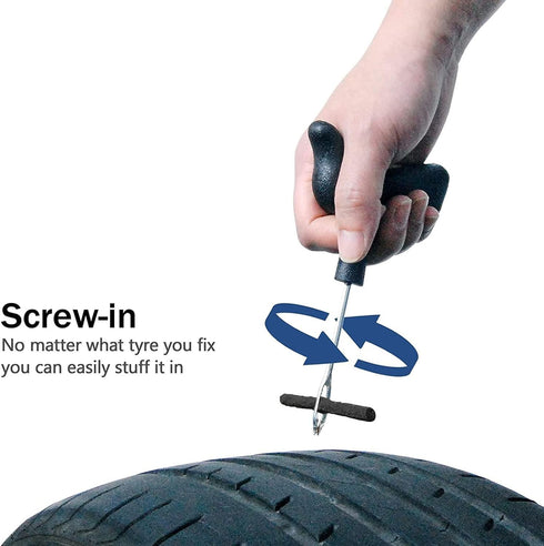 Tire Repair Strings 90 Pack Black (100 x ?6 mm), Automotive Tool Tire Repair Plugs for Tubeless Off-Road Tires Car, Bike, ATV, UTV, Wheelbarrow, M...