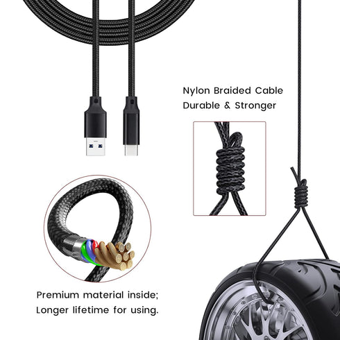 weishan USB C Cable for Elgato HD60 S+, HD60 X Game Capture Card & Wave 3, XLR Condenser Mic - Super Fast Charging Cable with Adapter, 6.6ft Long...