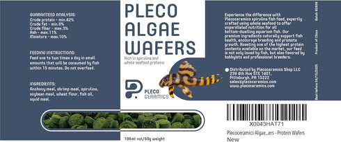 Plecoceramics Algae Wafers Universal Fish Food for Most Aquarium Fish - Turtle Food - Goldfish Food - Catfish Food - Algae Spirulina Wafers for Bo...