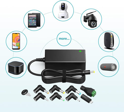 POWSEED Universal AC Adapter 45W 5V 6V 7.5V 9V 12V 13.5V 15V DC Power Supply 1A 2A 3A for Household Electronics Routers CCTV IP Cameras Speaker LE...