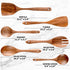 6-Pcs Wooden Spoons for Cooking - Smooth Finish Teak Wooden Utensils for Cooking -Wood Spoons for Cooking - Wooden Spoon Sets -Non-Stick Wooden Co...