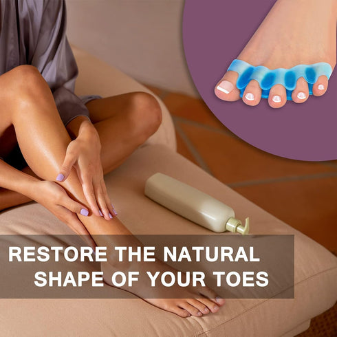 4 Pack Toe Separators for Bunion, Toe Spreader, Bunion Corrector for Women Men, Gel Toe Spacers, Hammer Toe Straightener, Toe Stretcher for Foot P...