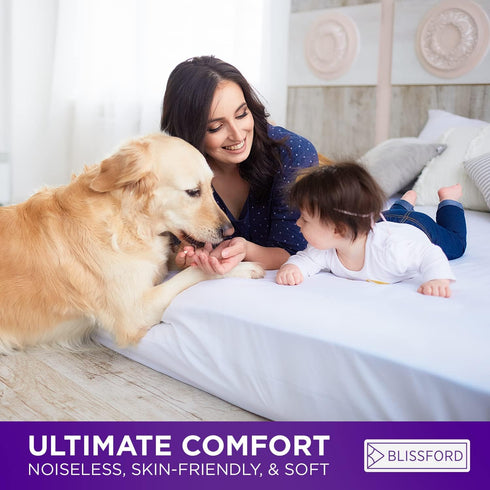 BLISSFORD Plastic Mattress Protector - Heavy Duty, Twin Size Fitted Vinyl - Plastic Mattress Cover, Rubber Sheets for Bedwetting Adult or Child, 1...