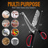 Multi-Purpose Kitchen Scissors with built-in knife sharpener - Camping Essentials for All-Purpose Cutting | Heavy Duty Stainless Steel Blades - Pe...