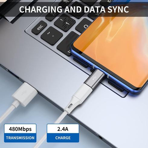 QianLink Micro USB to USB C Adapter,8-Pack Aluminum USB Type C Adapter Convert Connector Compatible with Samsung Galaxy S10 S9 S8 Plus Note 9 8, L...