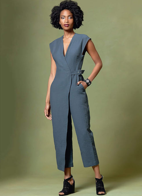 Vogue V1645Y Women's Semi-Fitted Jumpsuit Sewing Pattern by Rachel Comey, Sizes 4-14, White...