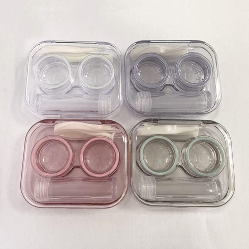 4 Pack Flip Top Clear Contact Lens Case Travel Kit, Cute Contact Case Holder with Tweezers Remover Tool, Contact Lens Soak Storage Kit for Travel ...