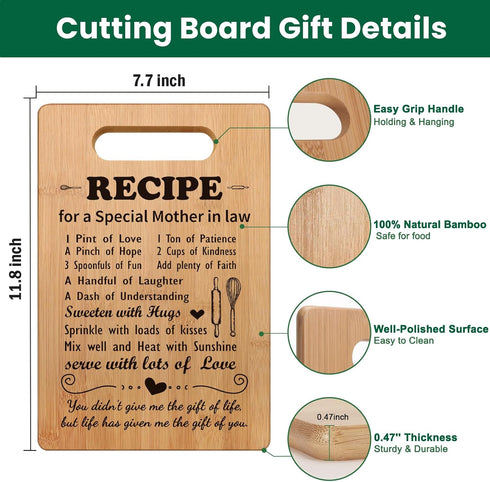 Mother in Law Gifts from Daughter in Law, Cutting Board Gifts for Mother in Law, Birthday Gifts for Mother in Law, Best Unique Mothers Day Gifts f...