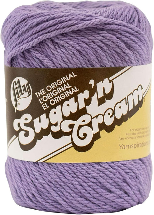 Variety Assortment Lily Sugar 'n Cream Yarn Bundle 100% Cotton Worsted #4 Weight Solids & Ombres with Needle Gauge (Mix 236)......