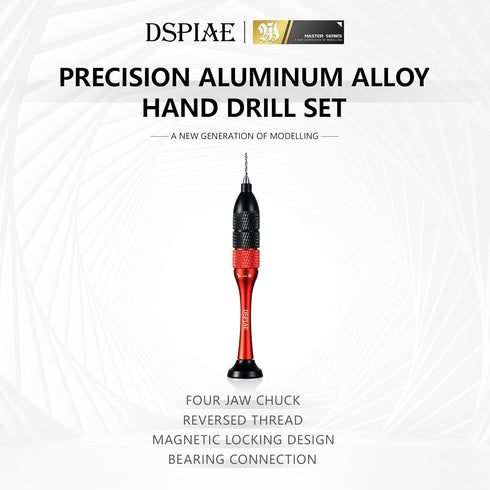 Precision Aluminum Alloy Hand Drill Set, Tungsten Steel Drill Bits (0.3mm-1.2mm)10pcs for Hobby Scale Model, Crafts...