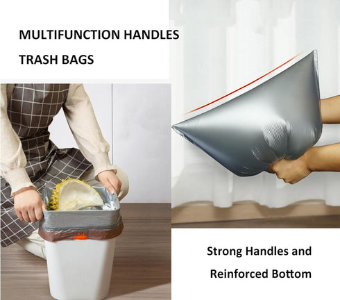 60 Count Small Drawstring Trash Bags 4 Gallon Tear-Free Gray Individual Unscented Small Garbage Bags Separated Unscented for Bathroom Kitchen...