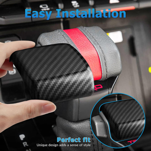 INTGET Gear Shift Knob Cover for 2022 2023 2024 Toyota Tundra Accessories Carbon Fiber Car Gear Shift Knob Trim Protector Gear Shifter Stickers fo...