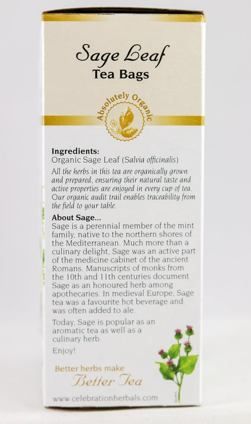 CELEBRATION HERBALS Sage Leaf Organic 24 Bag, 0.02 Pound...